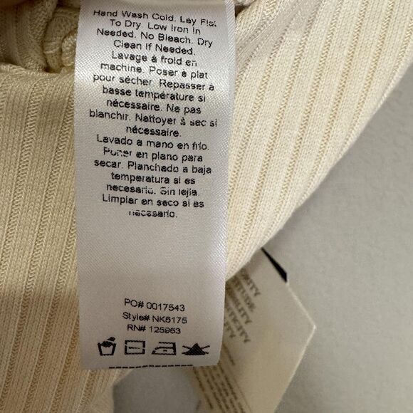 Beyond Yoga Jumpsuit Womens Medium Ivory Ribbed V-Neck Drawstring Made in USA - Picture 12 of 12